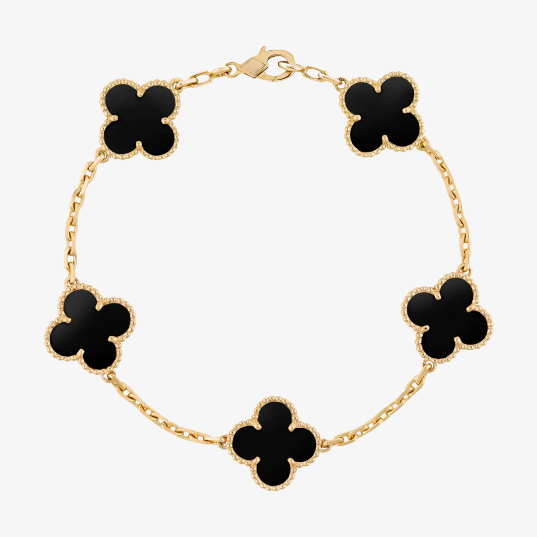 Clover Link Bracelet – Onyx Black