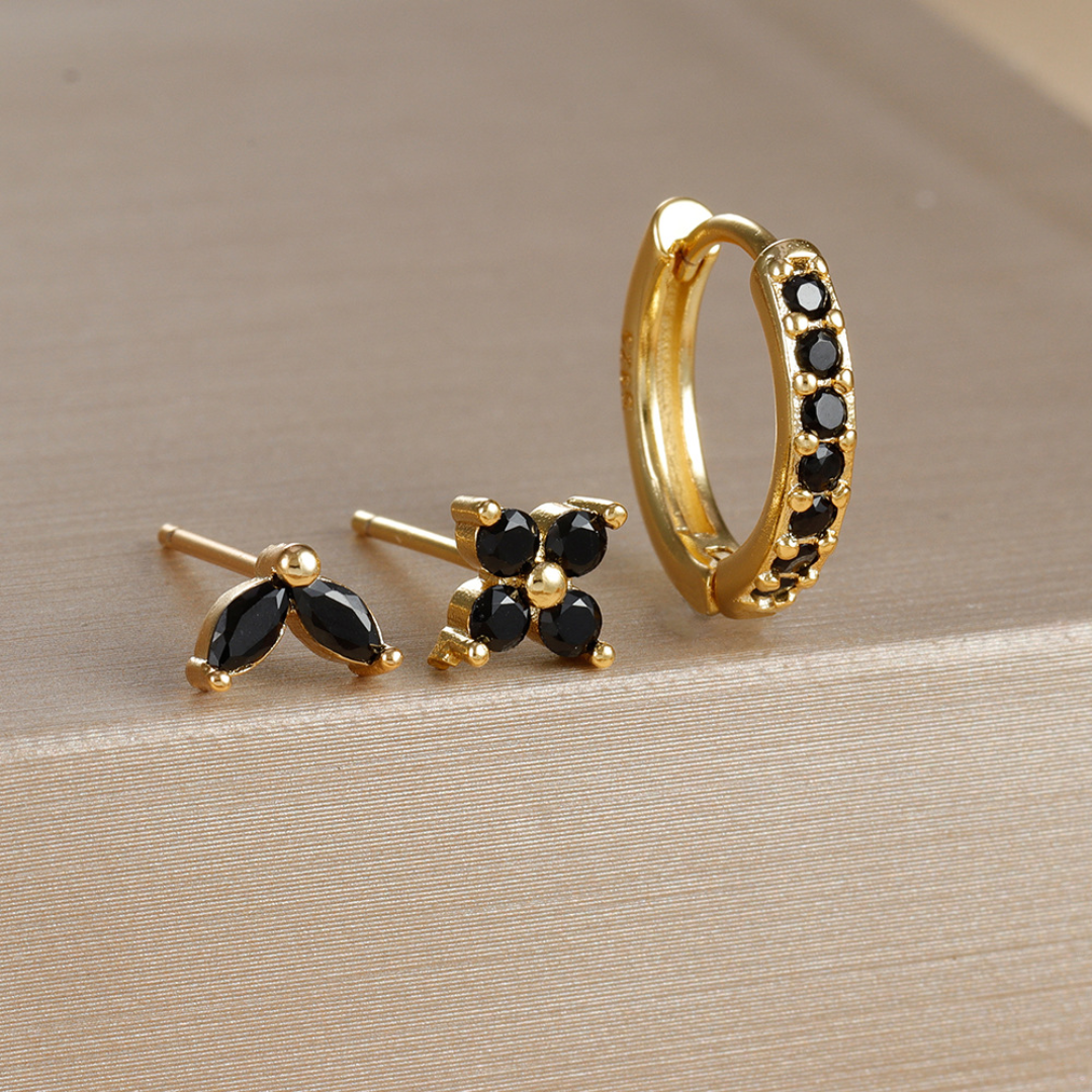 Dainty Tulip Hoop Earring Set