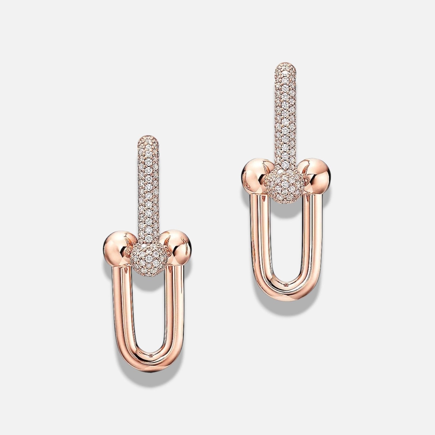 Serelis Pavé Link Hoop Earrings
