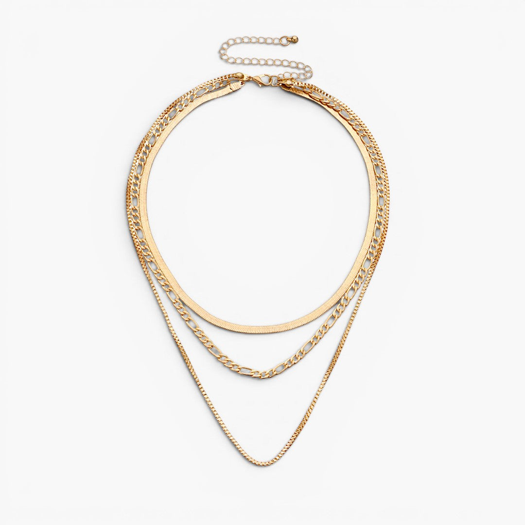 Bohemian Triple Layered Chain Necklace