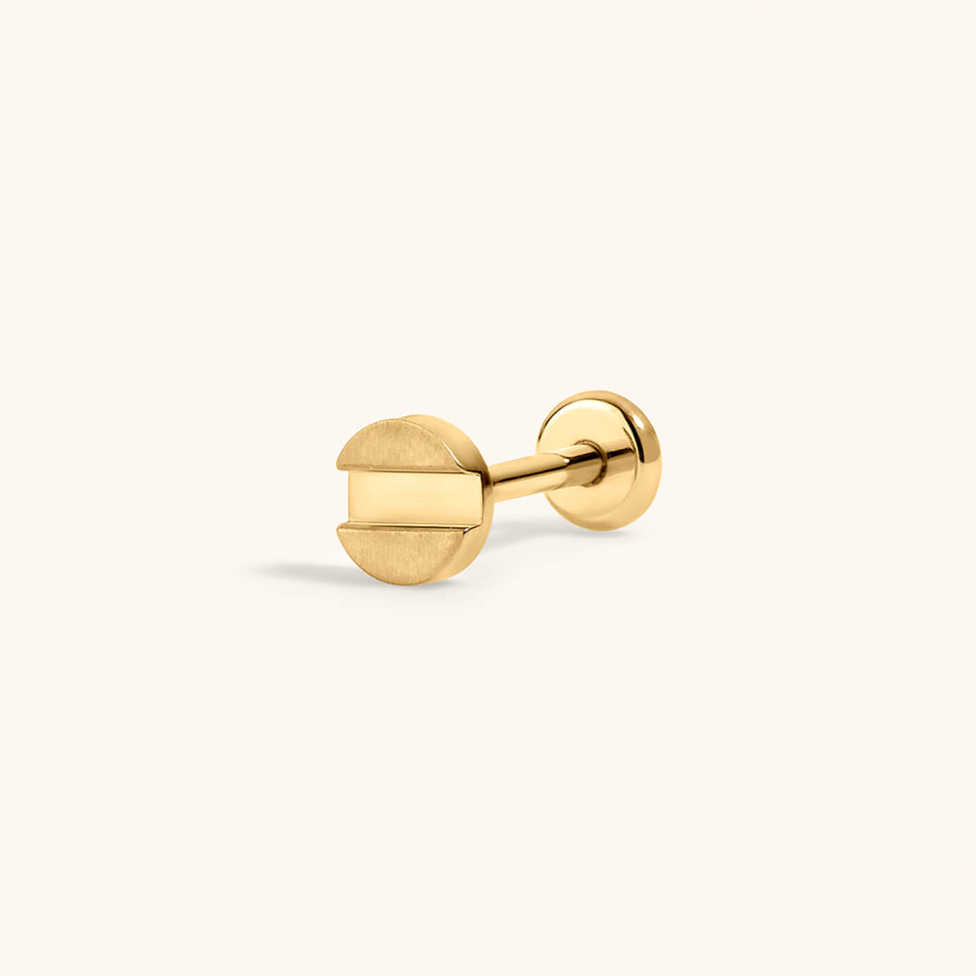 Bolt Push Pin Flat Back Earring – Titanium - Gold
