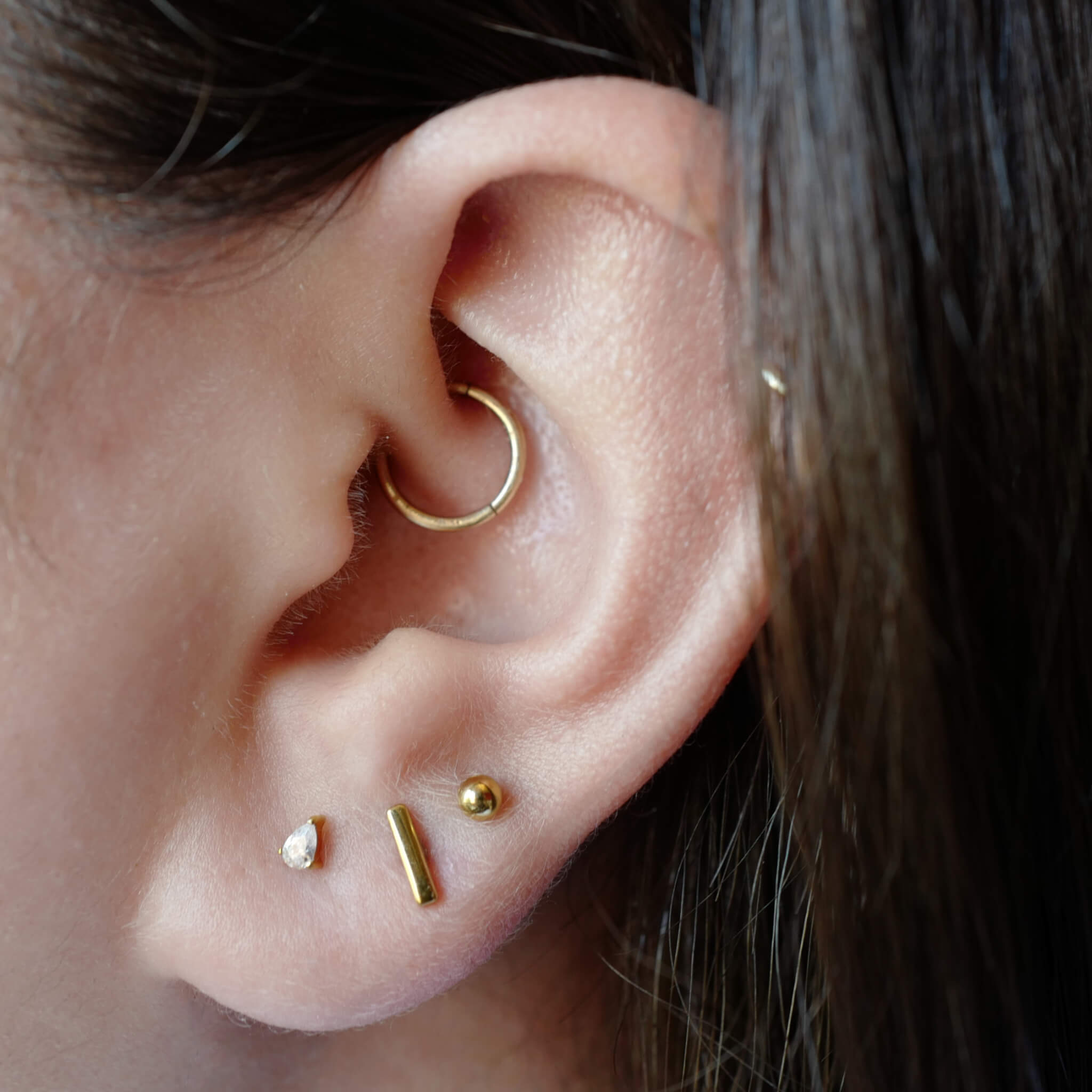 Celestial Crystal Pear Nap Earrings, 3mm