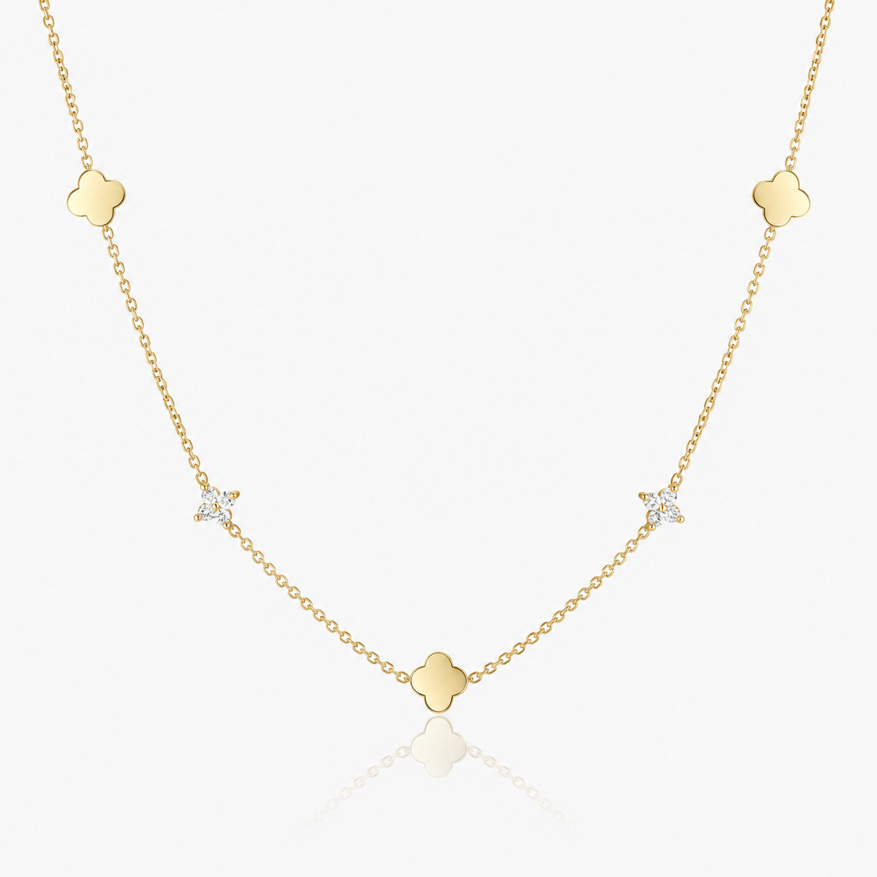 Elena Clover Crystal Necklace
