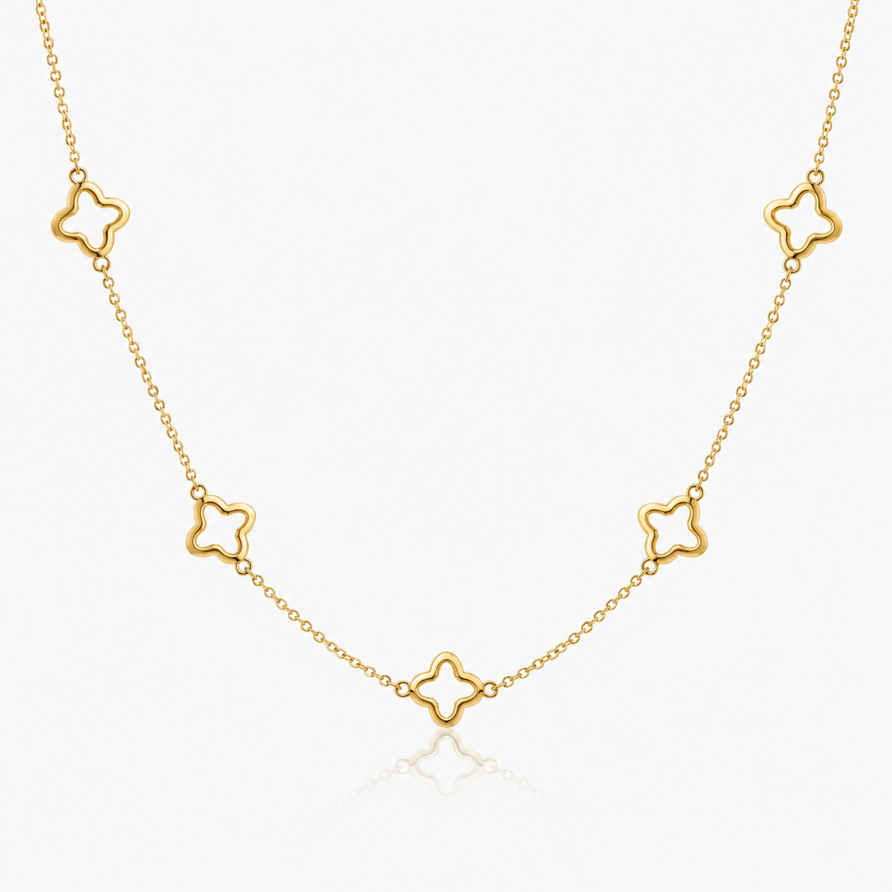 Juliette Clover Outline Necklace