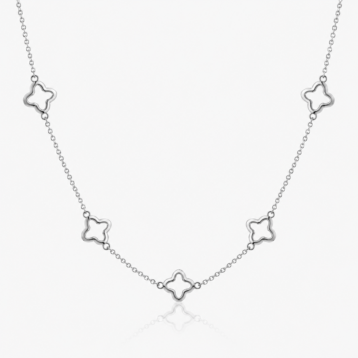 Juliette Clover Outline Necklace