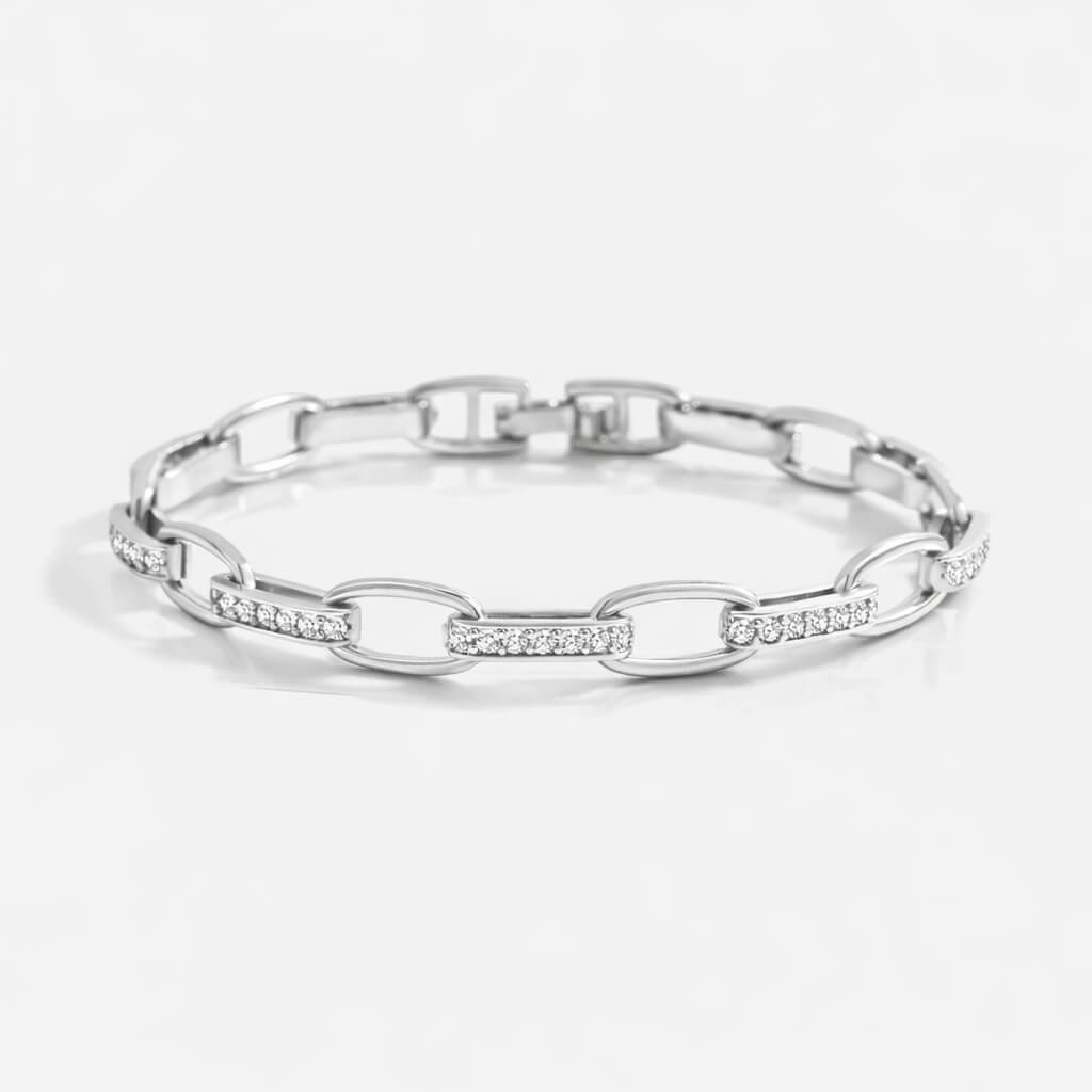 Signature Interlinked Diamond Paperclip Bracelet