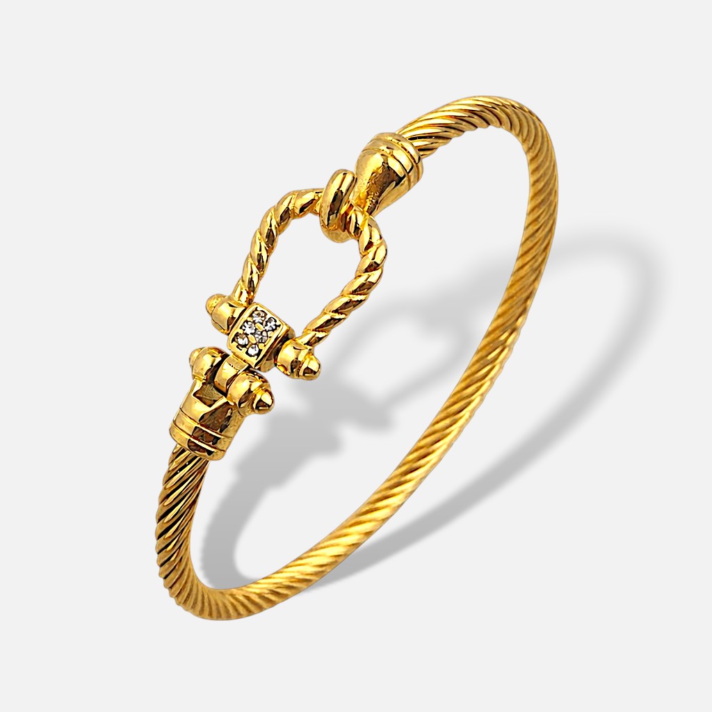 Velari Twisted Cable Buckle Bracelet – Gold