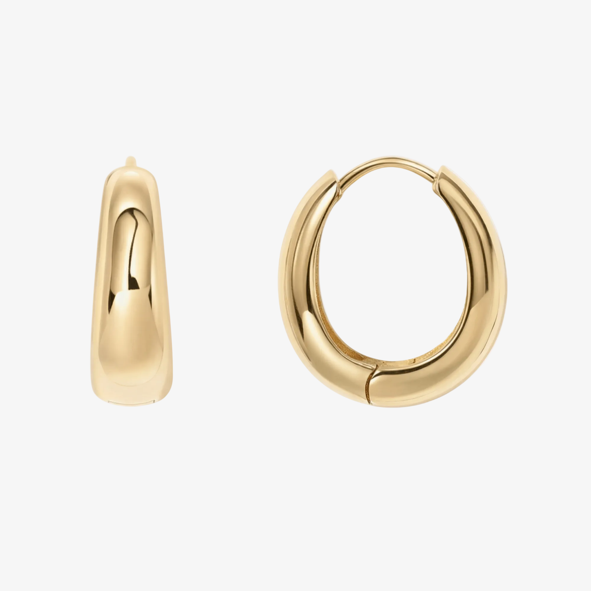 Classic Dome Hoop Earrings – Gold