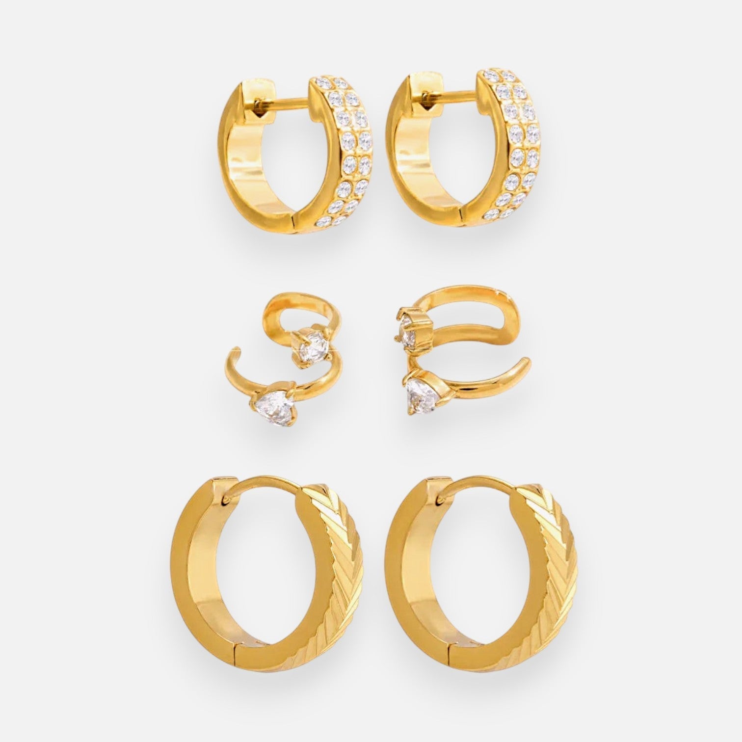 Golden Glow Earring Stack – gold
