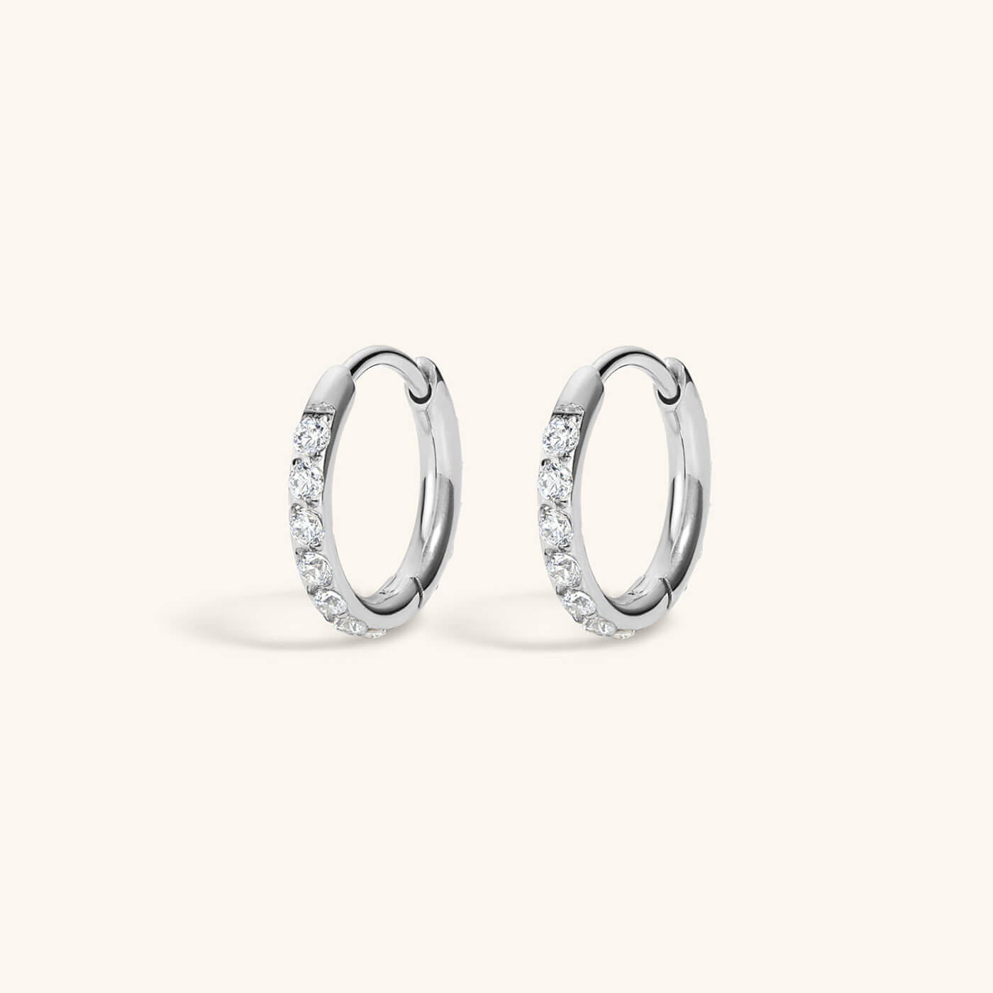 Pavé Huggie Hoops, 11mm