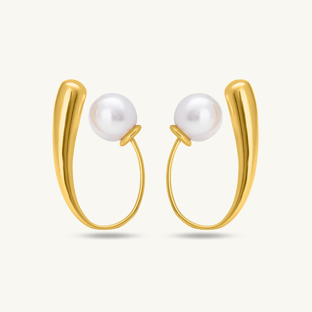 Pearl Hook Earrings – GOLD