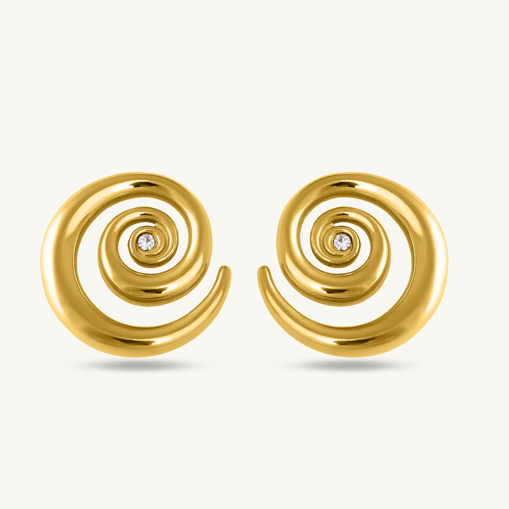 Cosmic Swirl Earrings – Gold