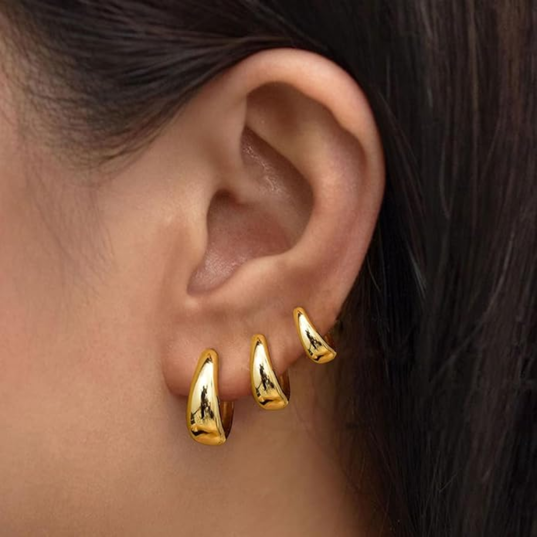 Essential Chunky Hoop Earrings Trio Set