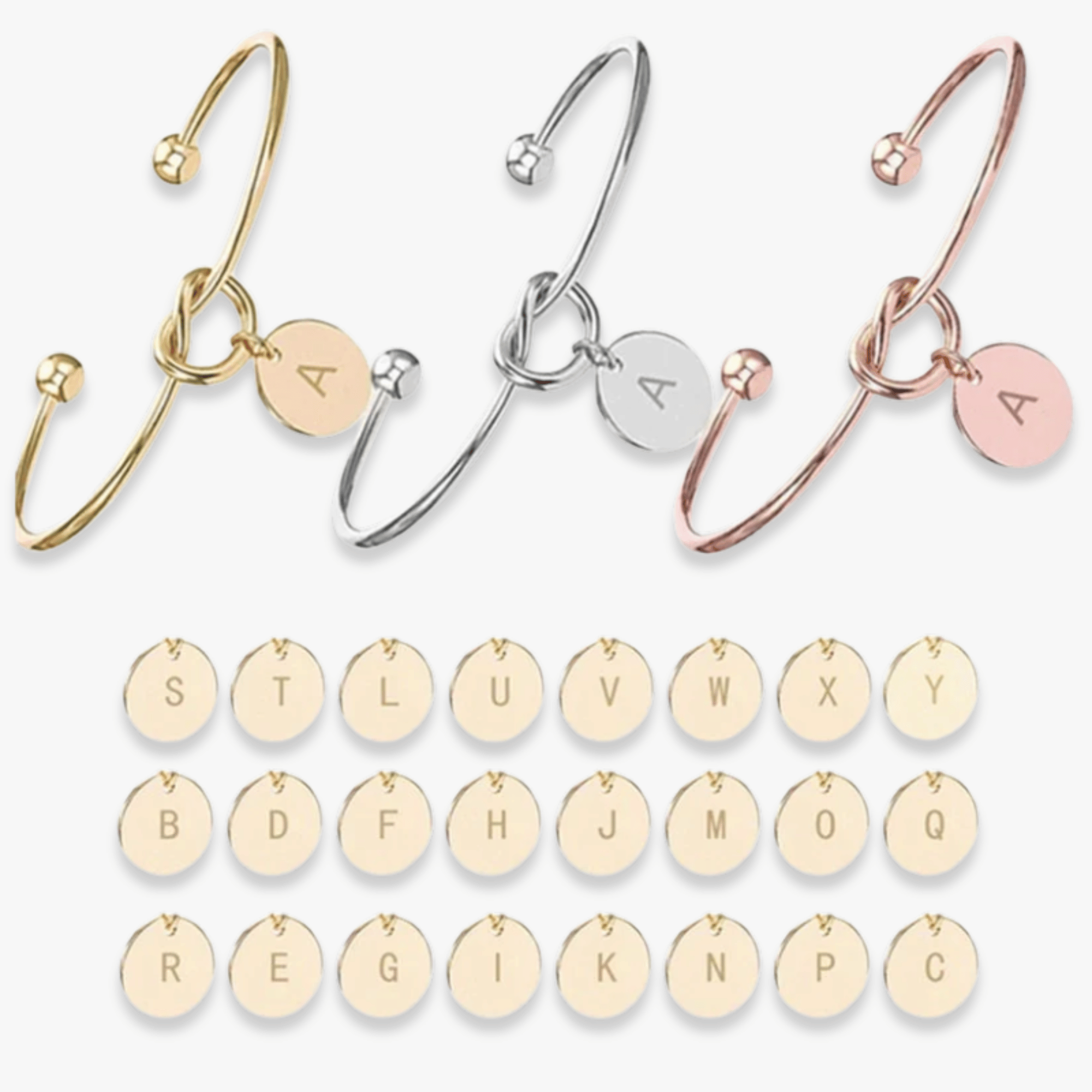 Personalized Knot Bangle Bracelet