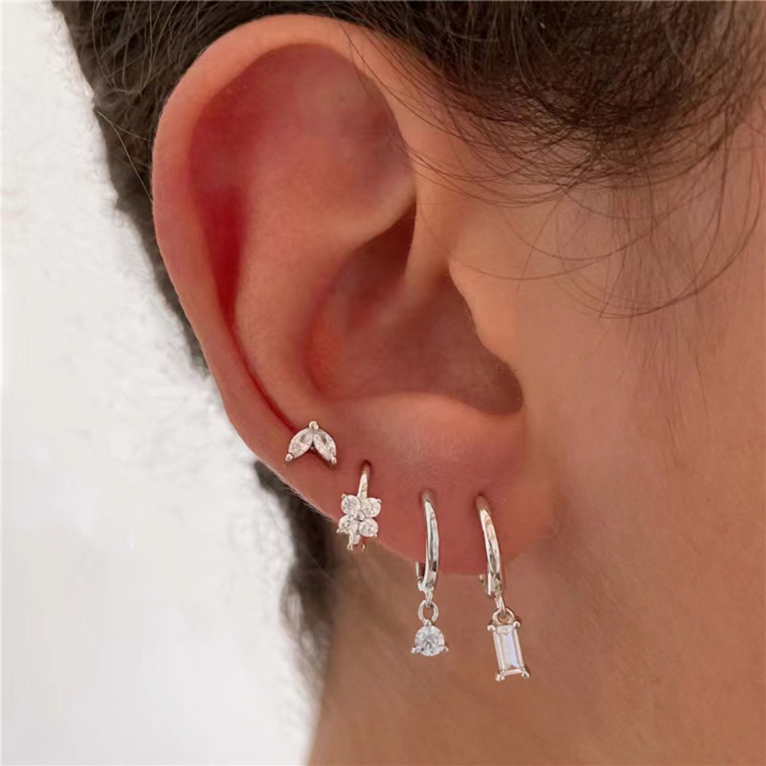 Crystal Bloom Lantern Earring Set