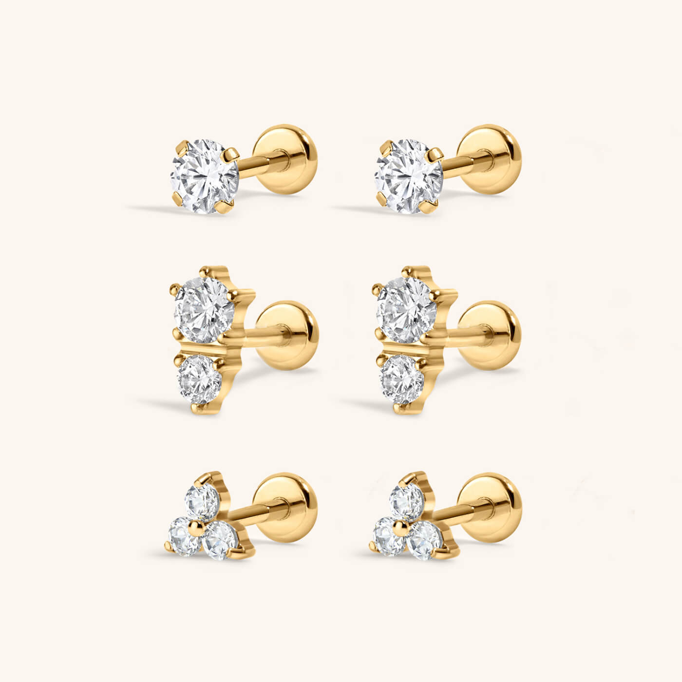 Goddess Nap Earrings Trio – Gold