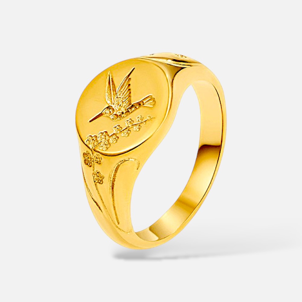 Avelor Hummingbird Signet Ring
