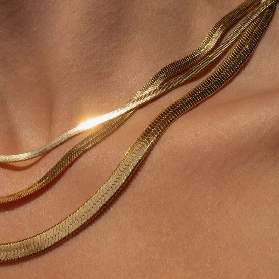Sleek Herringbone Snake Chain Necklace