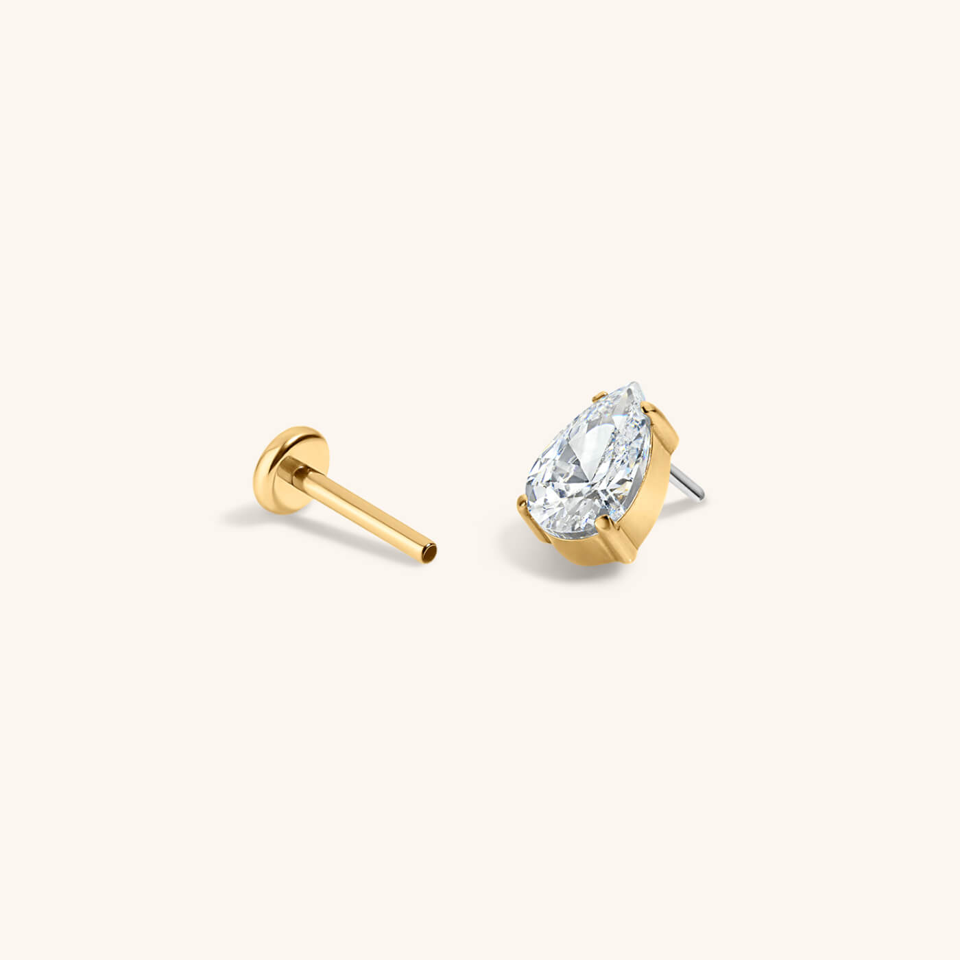 Celestial Crystal Pear Nap Earrings, 6mm