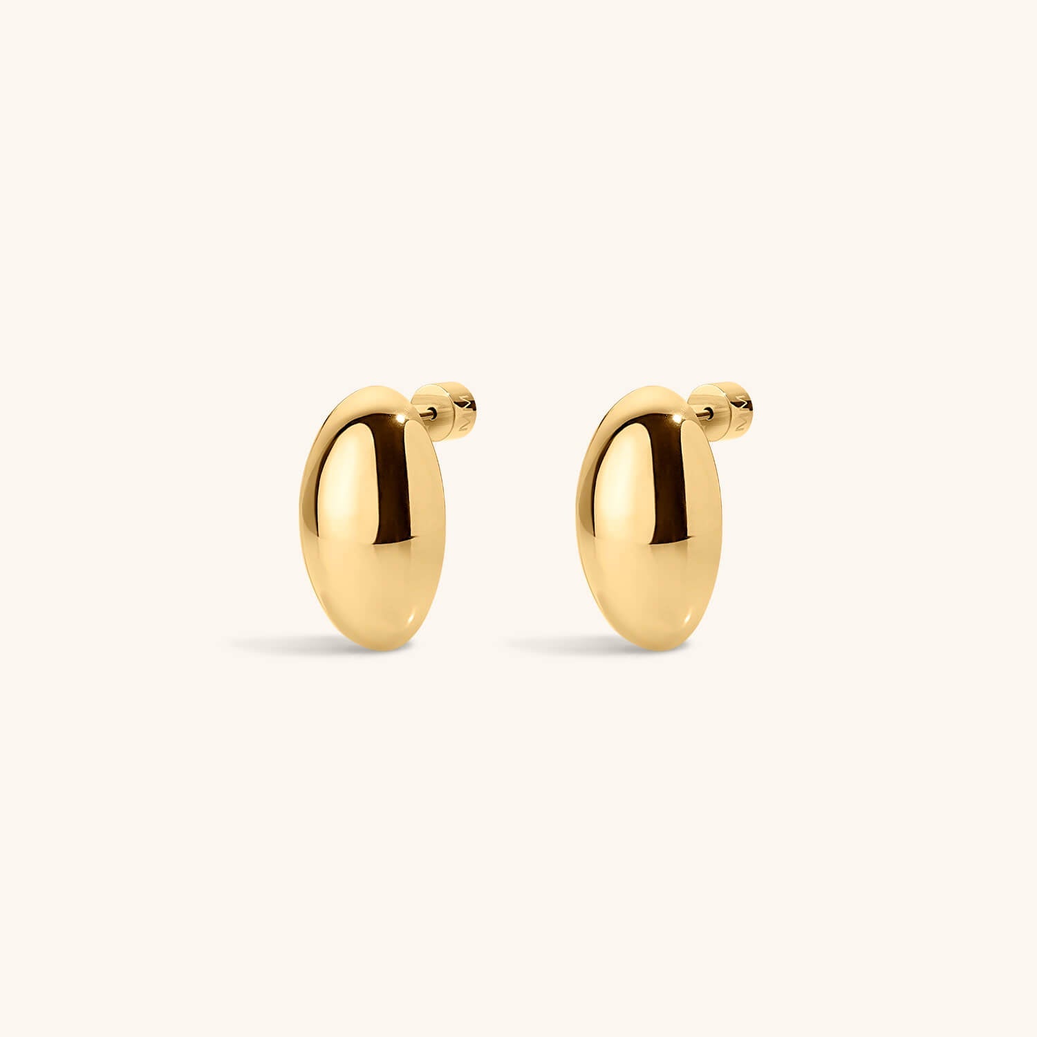 Oversized Oval Studs – Gold