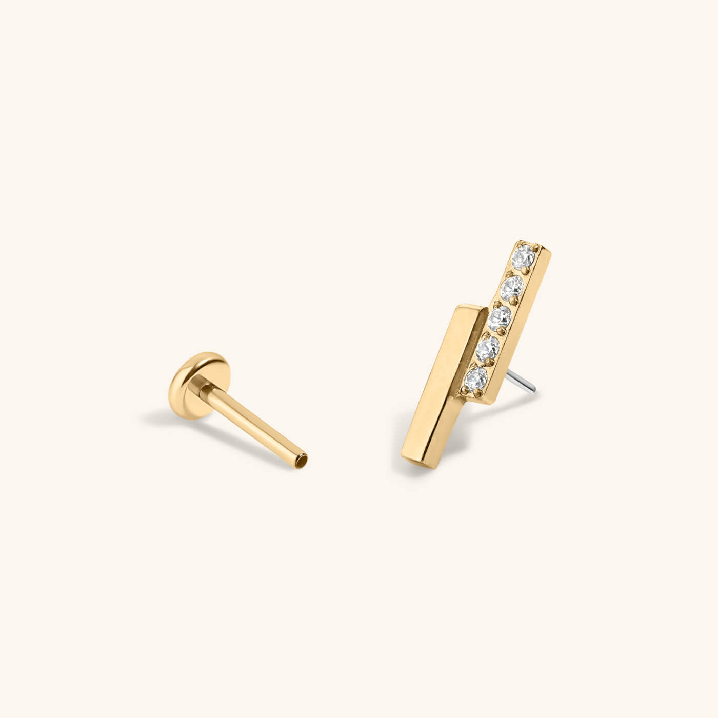 Pave Lightning Bar Nap Earrings