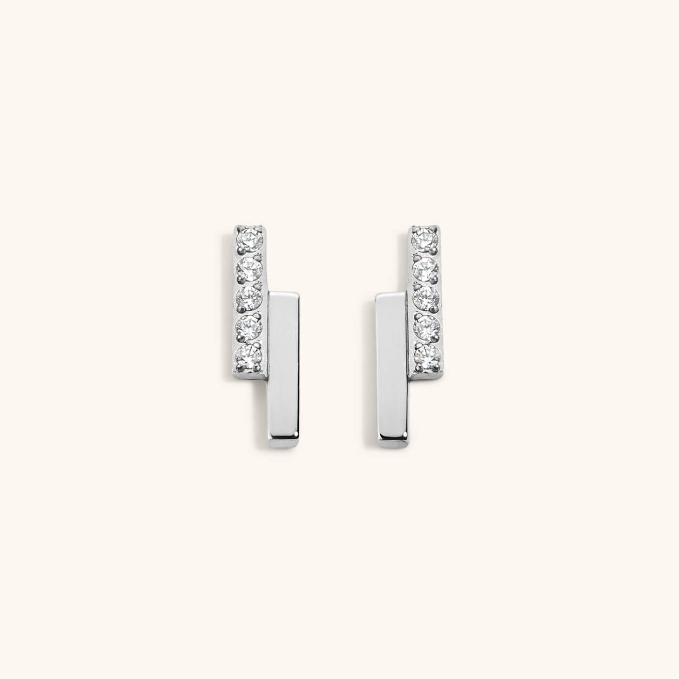 Pave Lightning Bar Nap Earrings