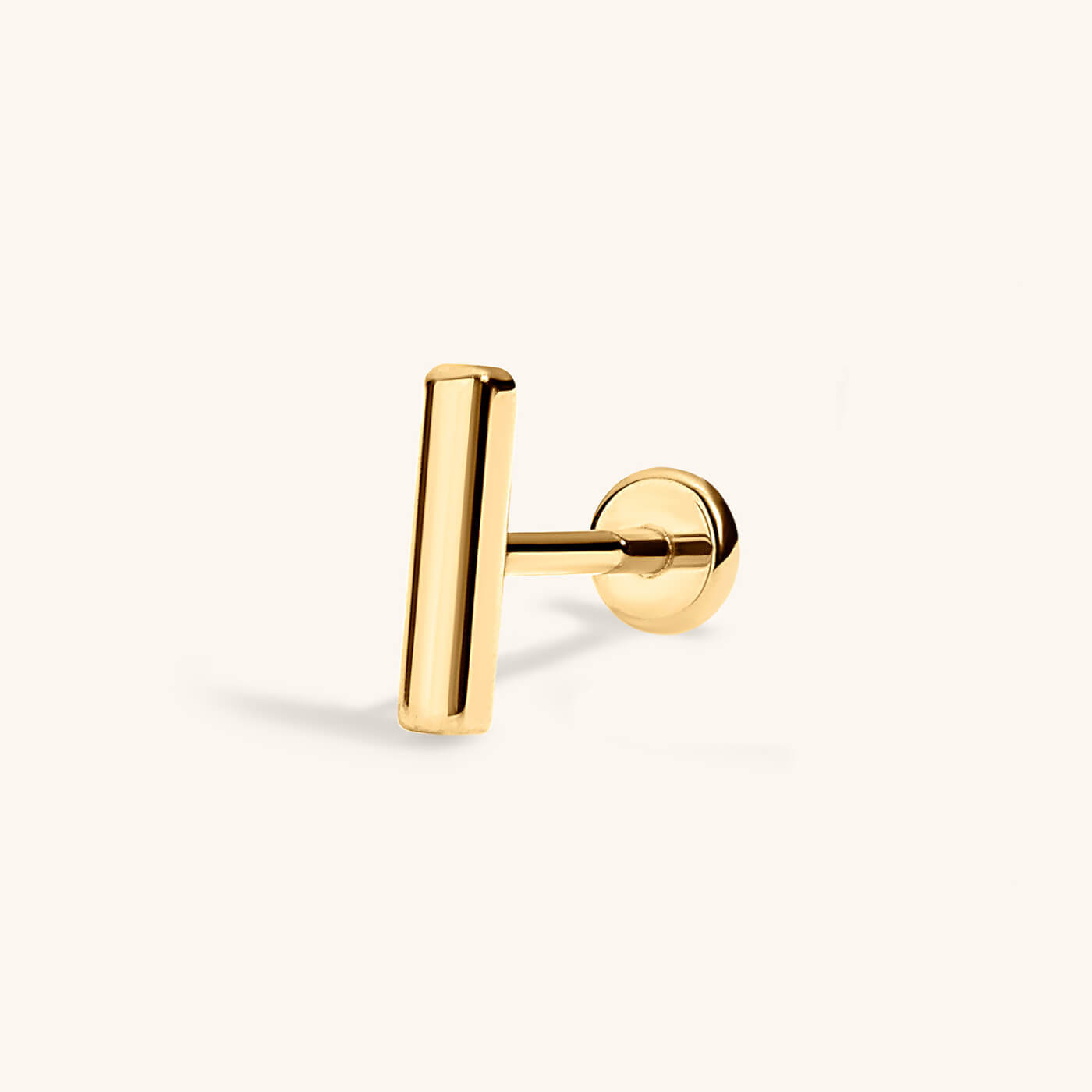 Bar Push Pin Flat Back Earring – Titanium - Gold