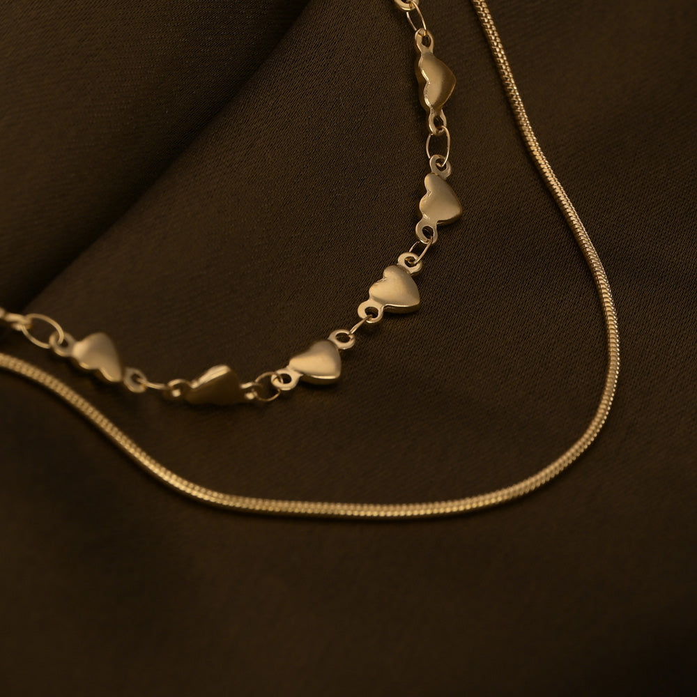 Lovely Heart Two Layered Necklace