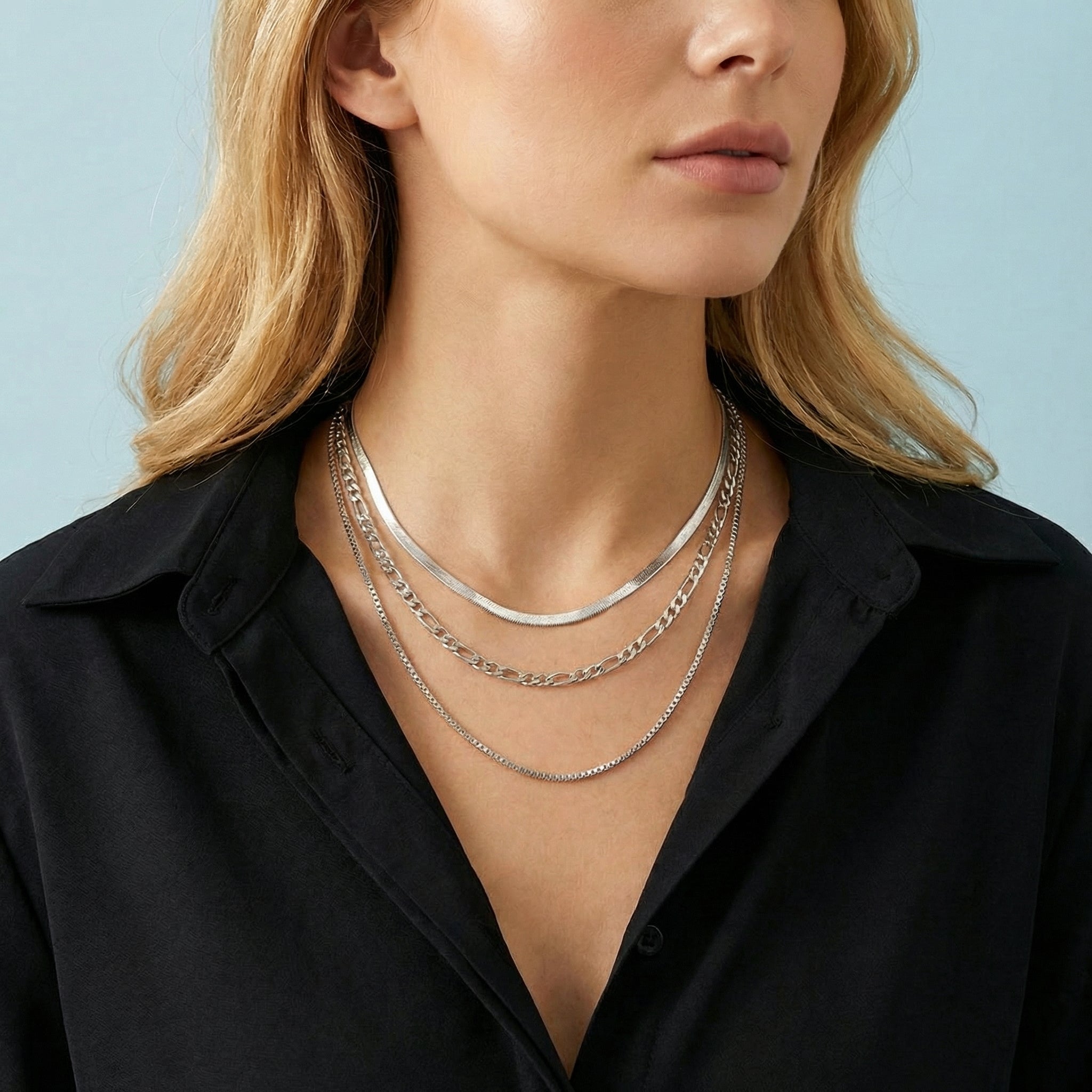 Bohemian Triple Layered Chain Necklace