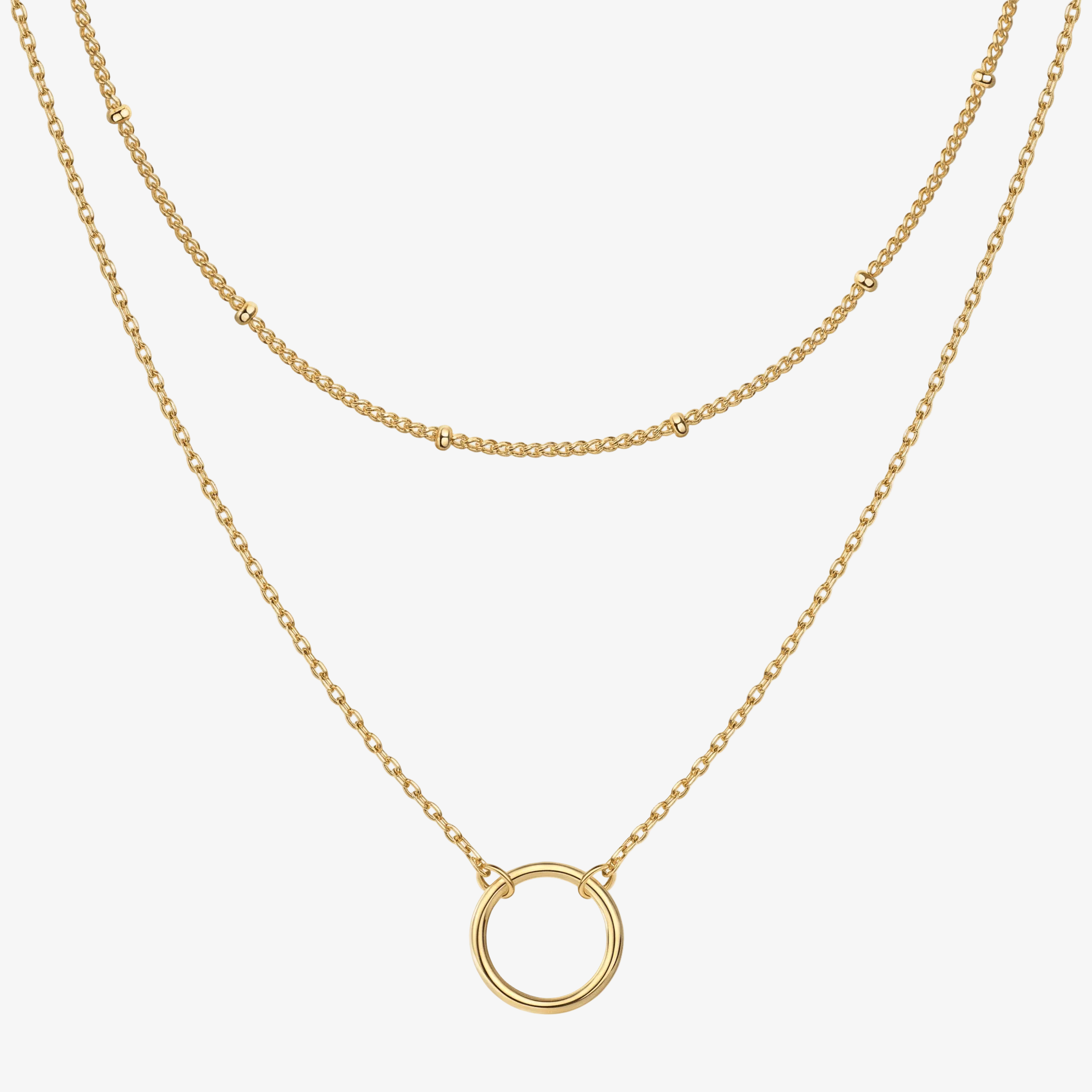 Minimal Duo Layered Necklace – Gold