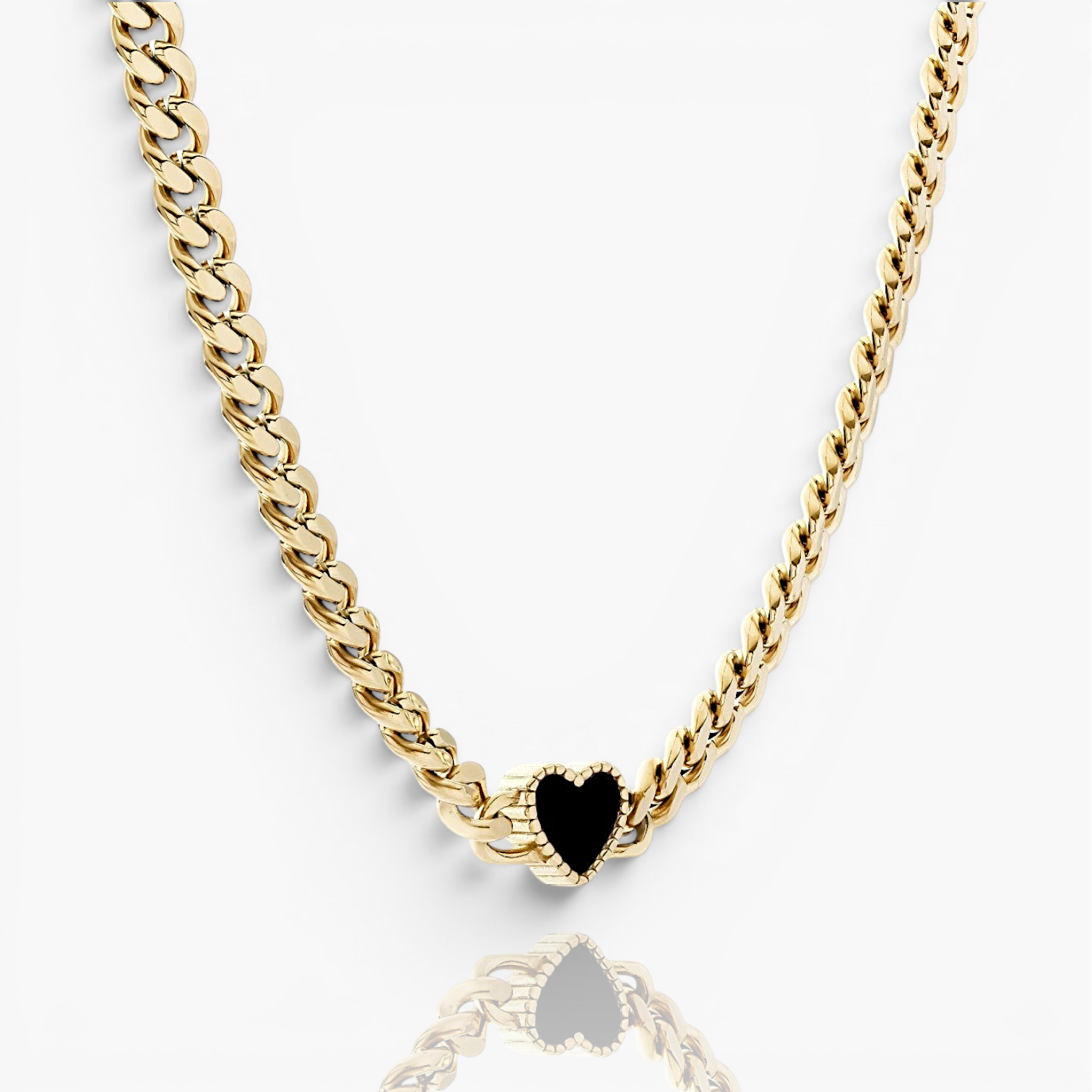 Black Shell Heart Necklace