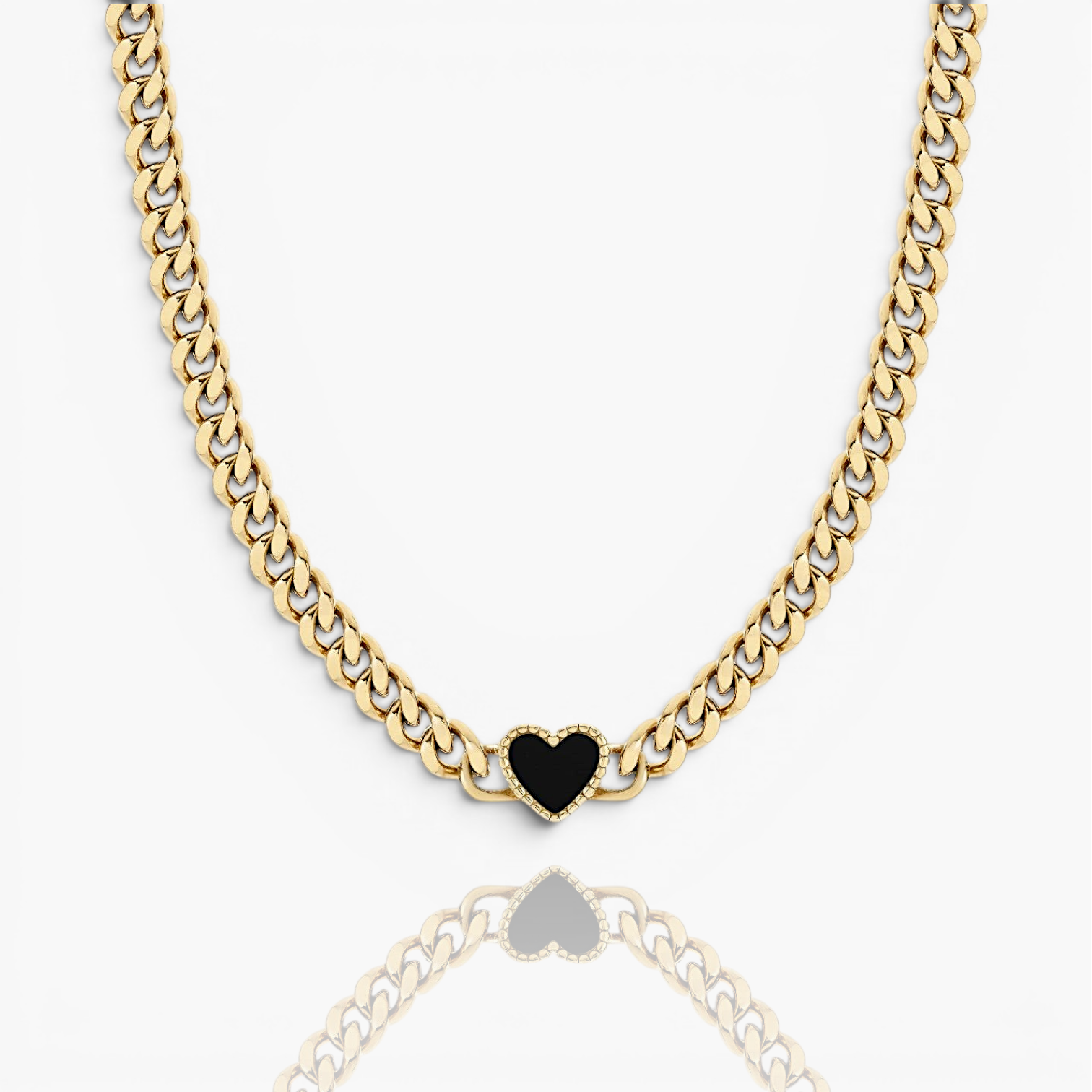 Black Shell Heart Necklace