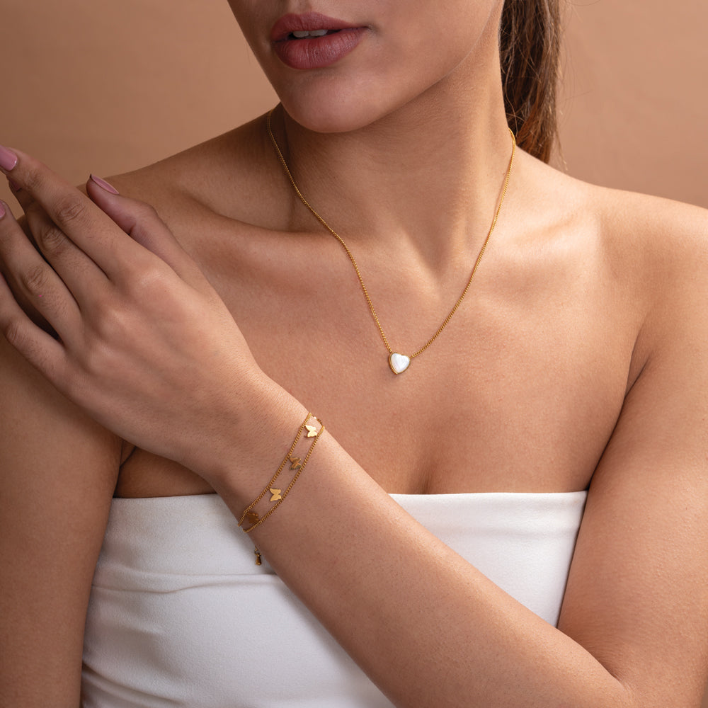 White Heart Necklace