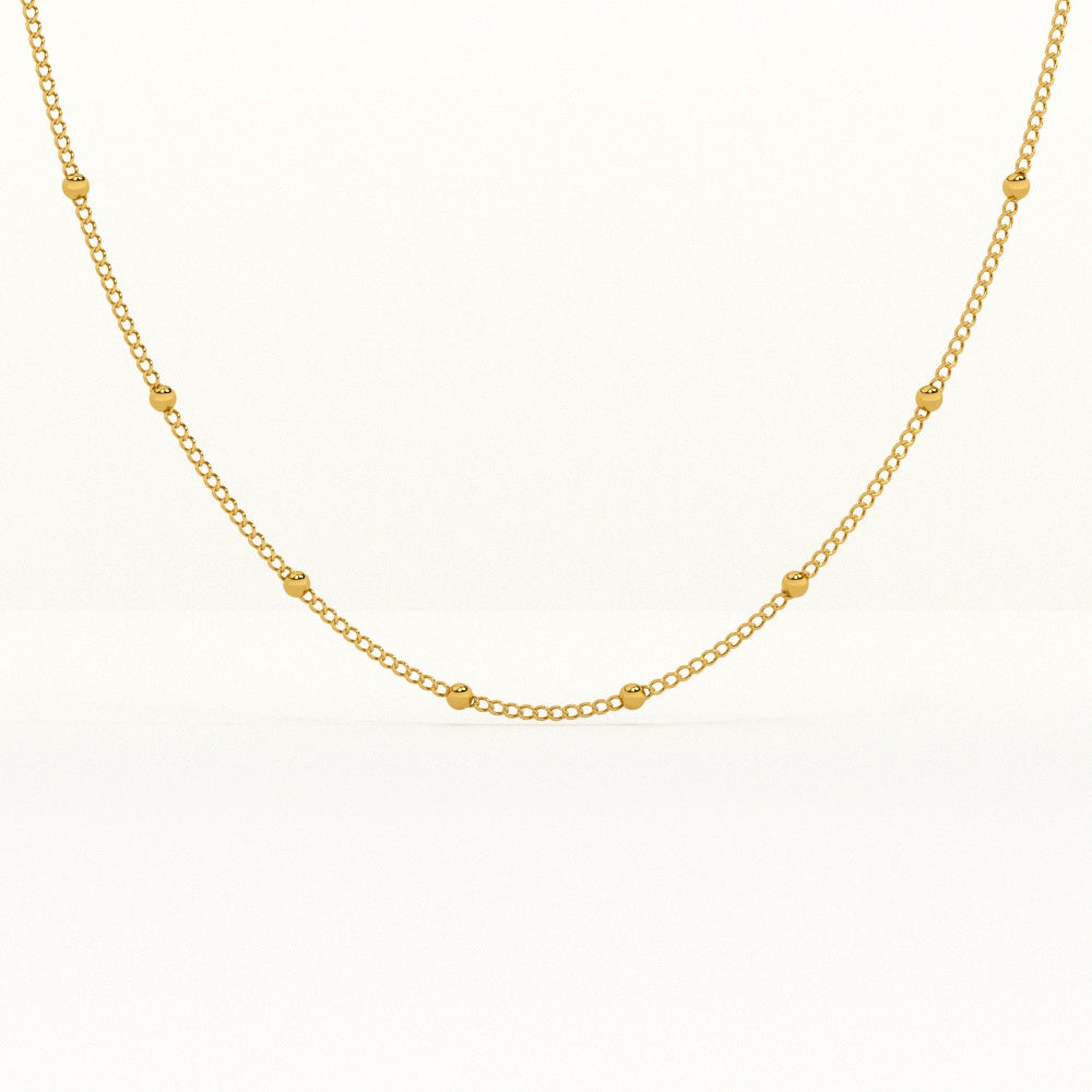 Beaded Chain Necklace – GOLD