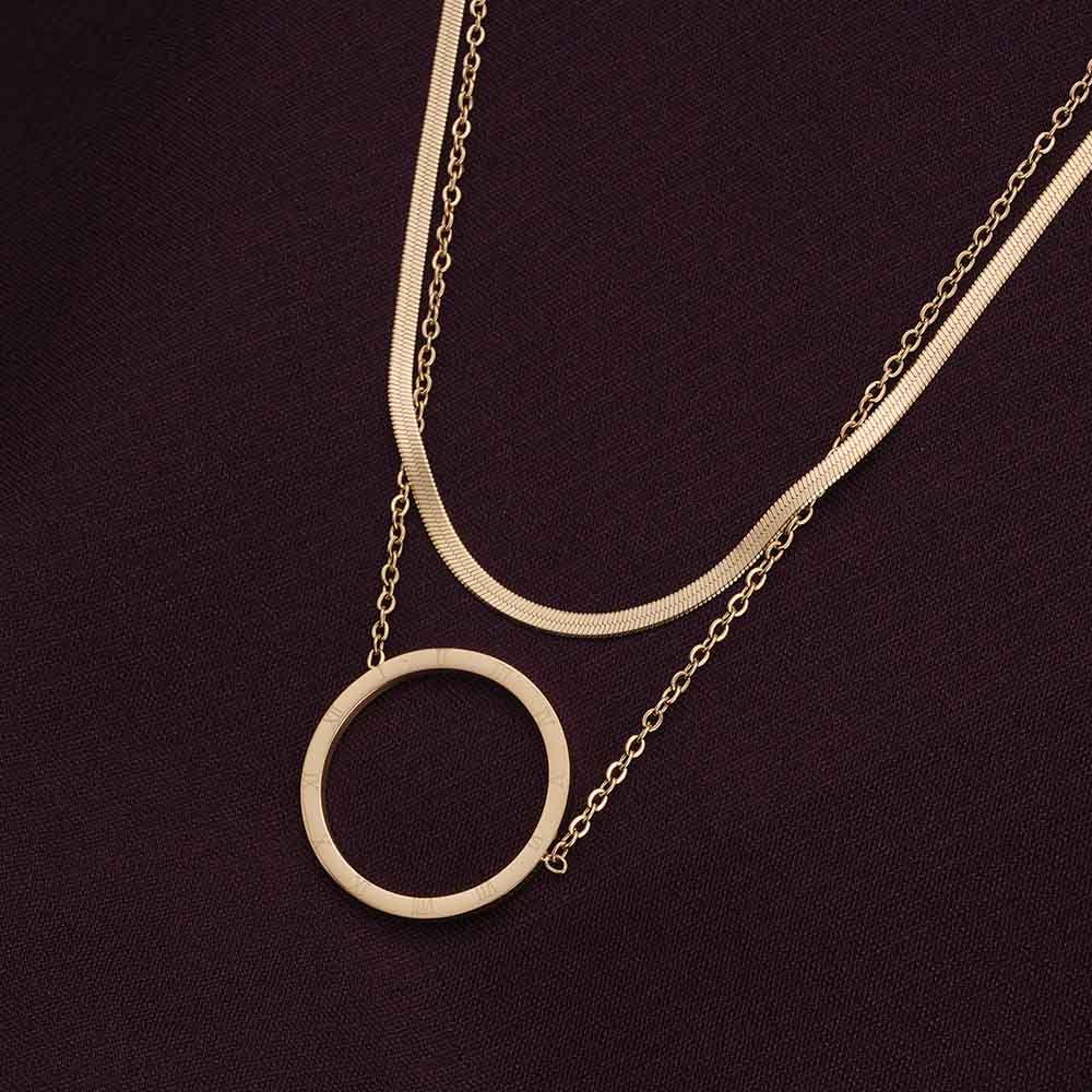 Circle Ring Double Layer Necklace