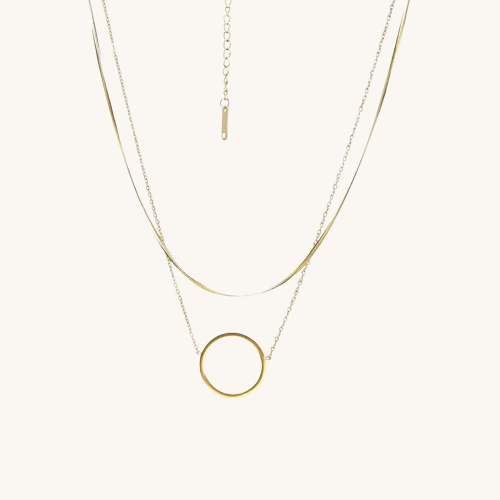 Circle Ring Double Layer Necklace