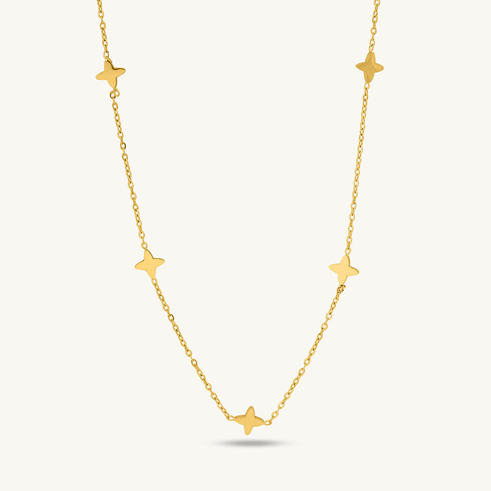 Dainty clover flower necklace – GOLD