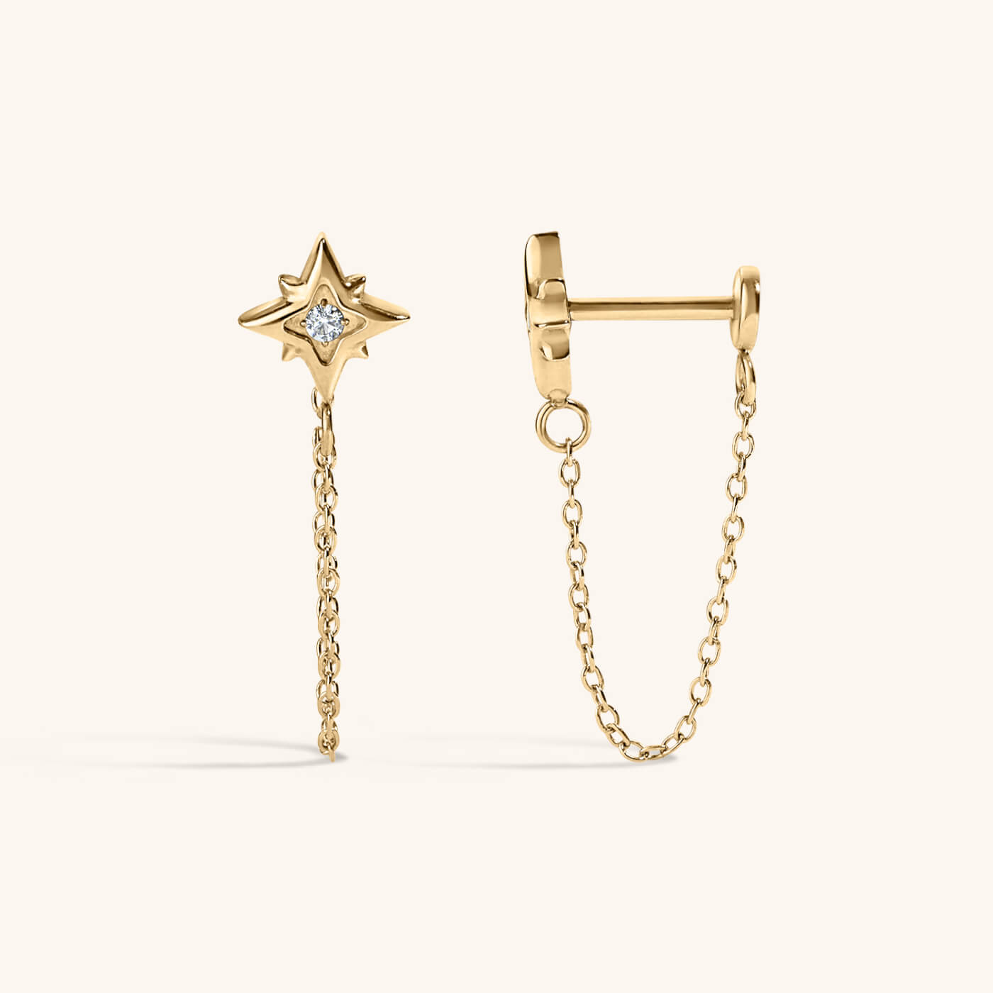 North Star Chain Nap Earrings