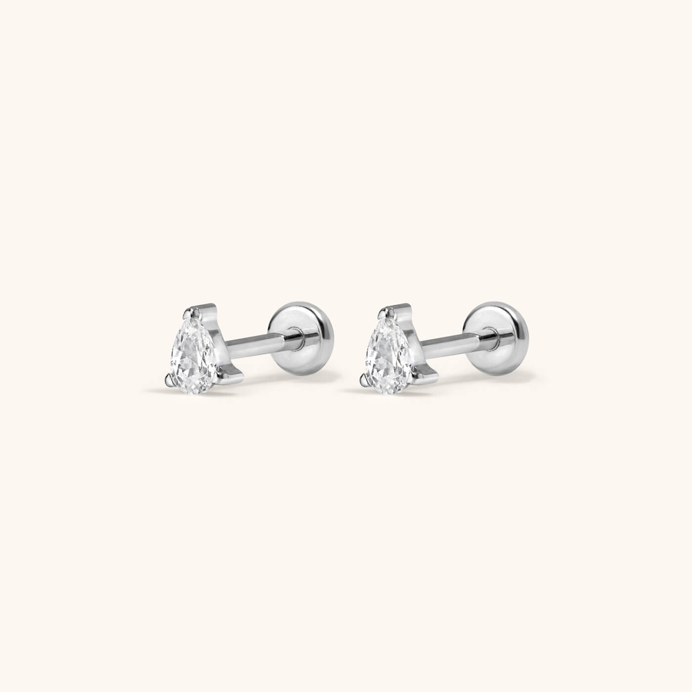 Celestial Crystal Pear Nap Earrings, 3mm