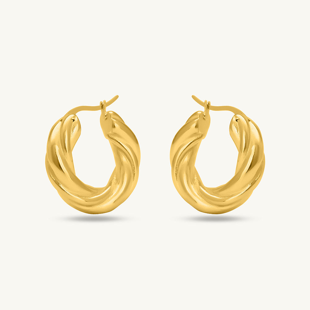 Twisted Round Hoop Earrings