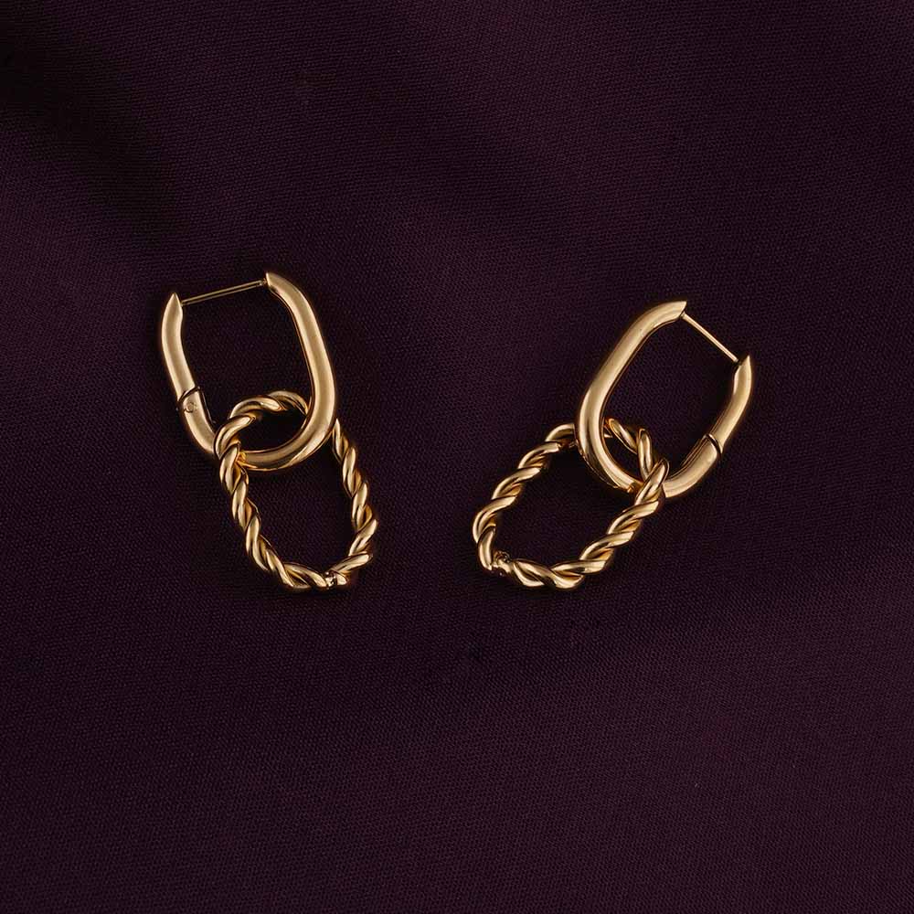 Double Rings Hoop Drop Earrings