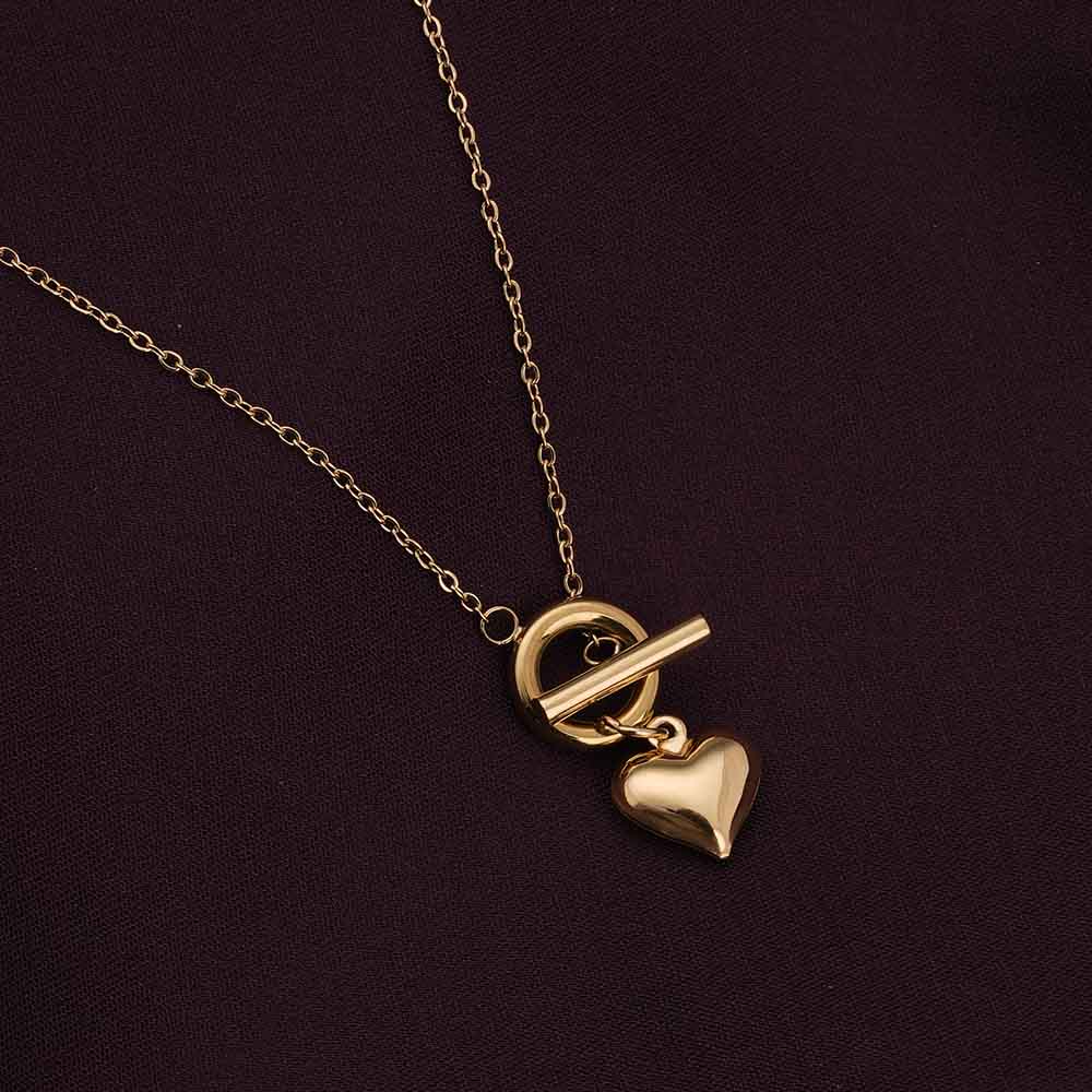 Ridge Heart T-Bar Necklace