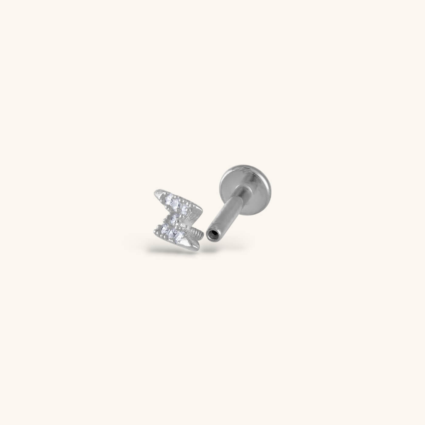 Pave Lightning Threaded Flat Back Earring