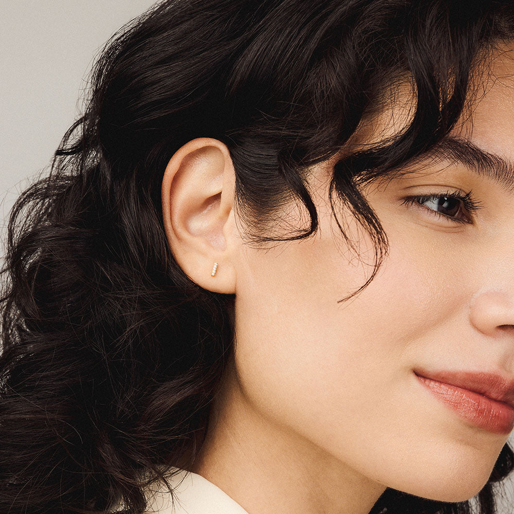 Pave Bar Nap Earrings