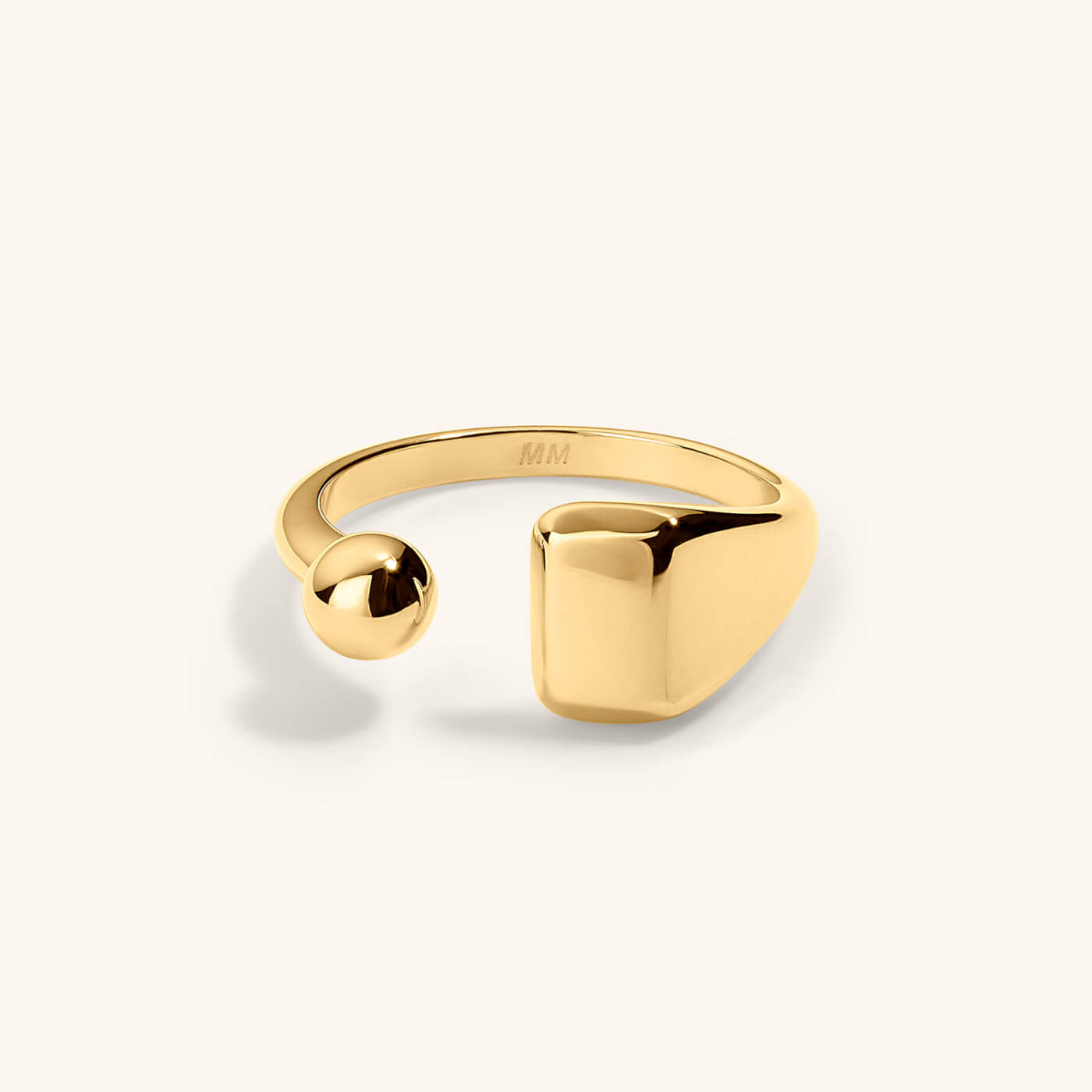 Floating Orb Signet Ring – Gold