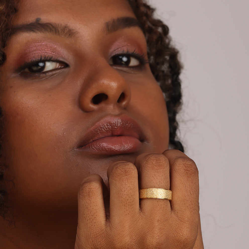 Textured Matte Gold Band Ring