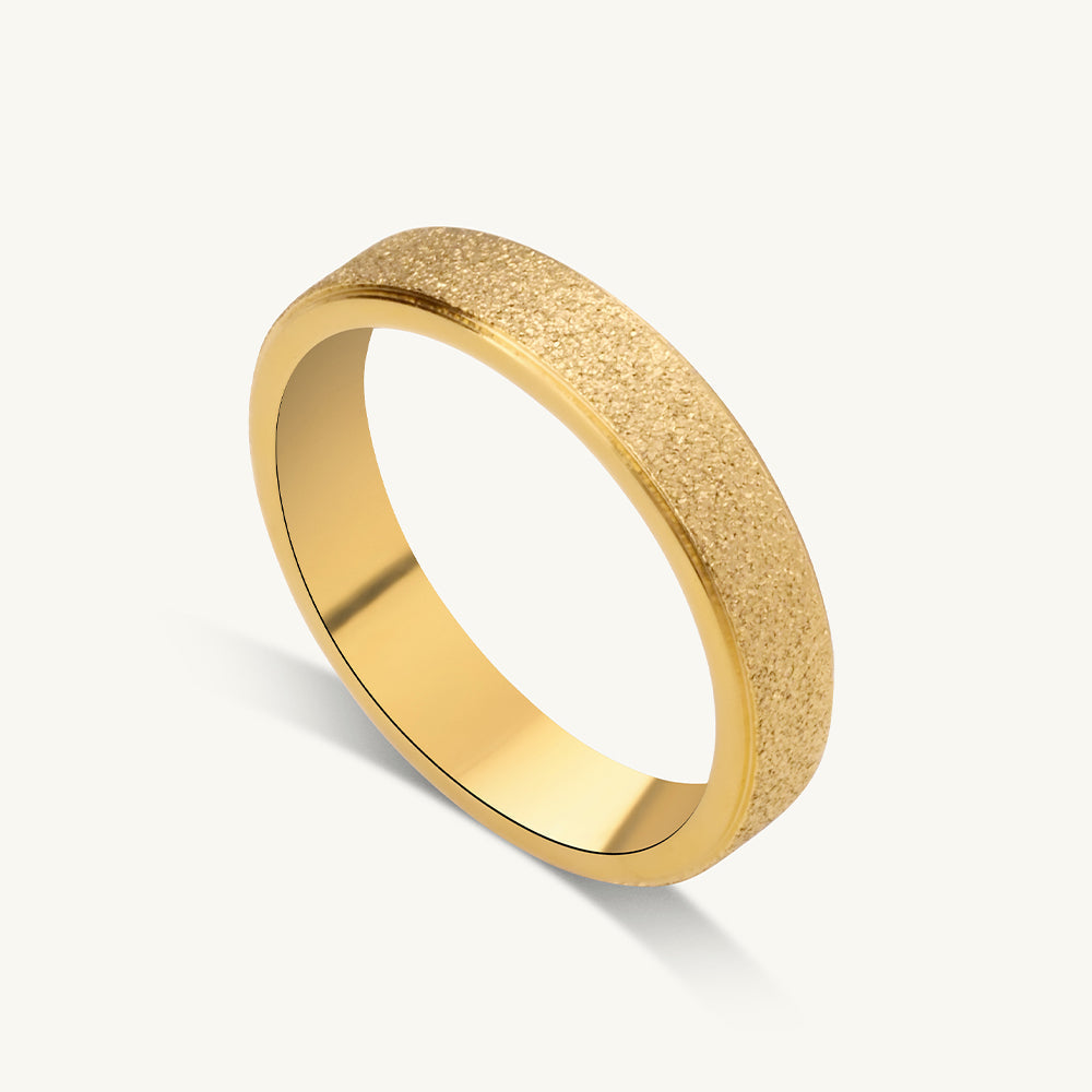 Textured Matte Gold Band Ring – 6