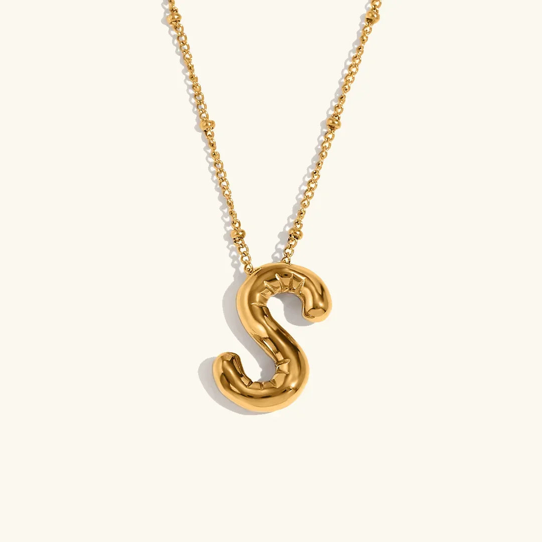 Balloon Initial Pendant Necklace