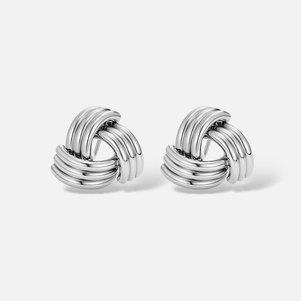 Velisse Maxi Twist Stud Earrings – silver