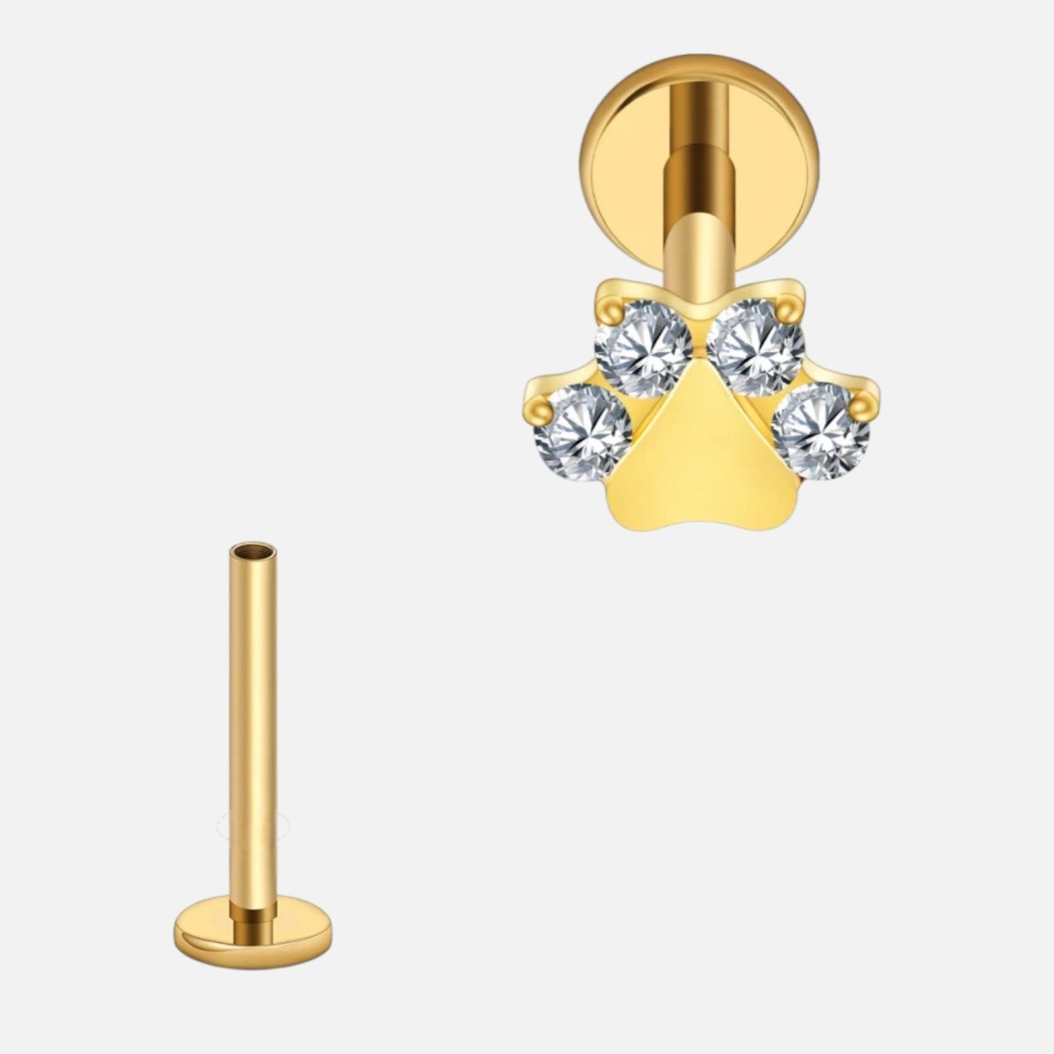 Pawlume Paw Print Cartilage Stud